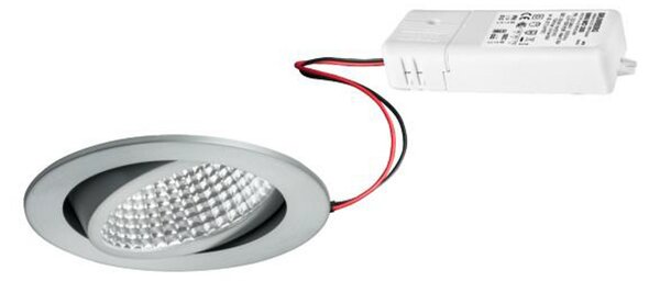 BRUMBERG Kerby-R spot LED încastrat, 3000K, alu, reglabil, Metalic, Camera de zi / sufragerie, Aluminiu, Corpuri de iluminat încastrate rotunde
