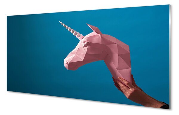 Panouri de sticlă origami unicorn roz