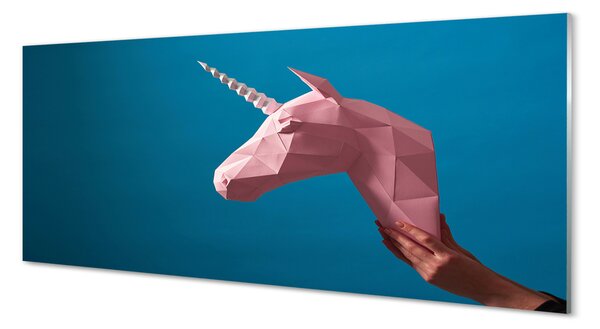 Panouri de sticlă origami unicorn roz