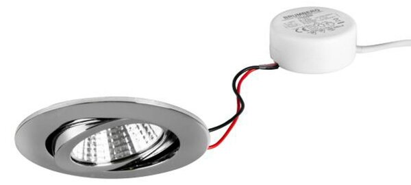 BRUMBERG BB03 încastrat RC driver rotund crom, reglabil, Metalic, Camera de zi / sufragerie, Aluminiu, Corpuri de iluminat încastrate rotunde