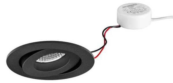 BRUMBERG BB33 încastrat RC driver rotund negru, reglabil, Negru, Camera de zi / sufragerie, Aluminiu, Corpuri de iluminat încastrate rotunde