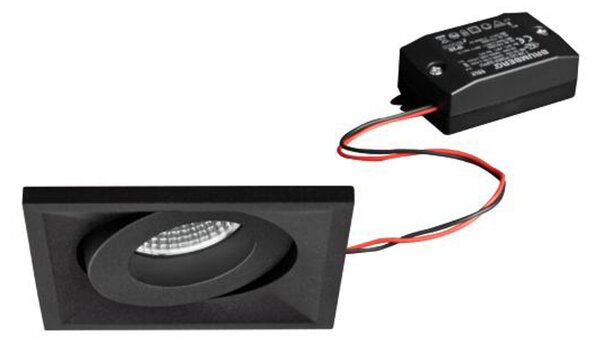 BRUMBERG BB36 spot LED încastrat nedimabil negru, Negru, Camera de zi / sufragerie, Aluminiu, Plafon încastrat