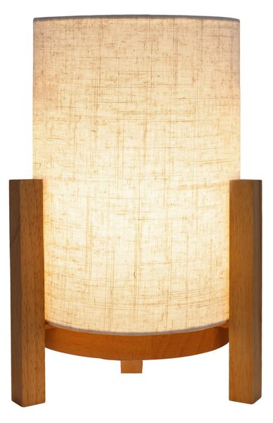 Näve Lampă de masă Madita LED, înălțime 32 cm, natural/linen, reglabil, Lemn, Camera de zi / sufragerie, Lemn