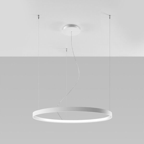 SOLLUX LIGHTING Lampă suspendată LED Rio 78, orizontală, 3.000 K, alb, Alb, Camera de zi / sufragerie, Aluminiu, Modern