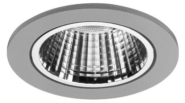 BRUMBERG Apollo Micro fațetat, rotund, DALI, 3500 K argintiu, reglabil, Metalic, Studiu / Birou, Aluminiu, Modern, Plafon încastrat