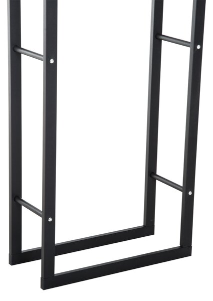 Raft Lemne pentru Casa si Gradina Greutate maxima 100kg Negru, Modern și elegant 60x25x150cm HOMCOM | Aosom Romania