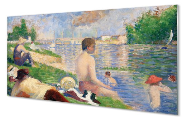 Tablouri pe sticlă Plaja Arta pe lac