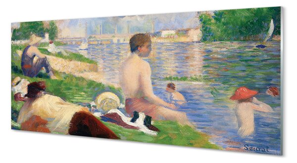 Tablouri pe sticlă Plaja Arta pe lac