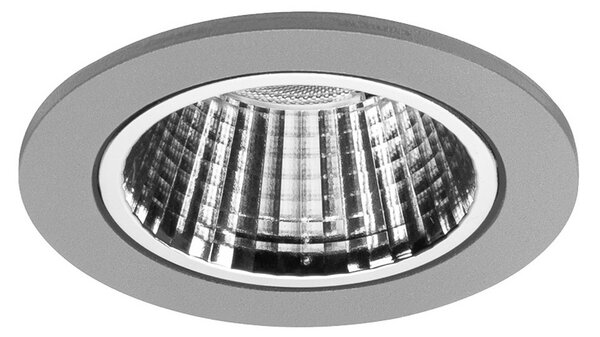 BRUMBERG Apollo Micro, fațetat, rotund, 3.000 K, argintiu, Metalic, Camera de zi / sufragerie, Aluminiu, Modern, Plafon încastrat