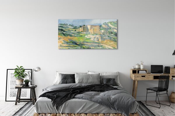 Tablouri pe sticlă Arta pictat casa de pe deal