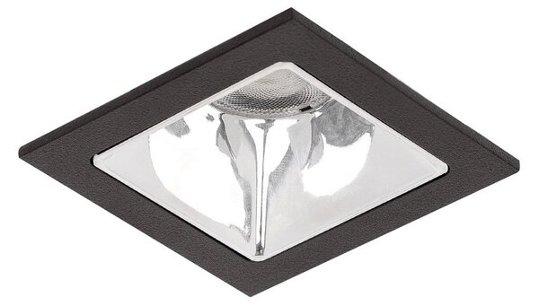 BRUMBERG Apollo Micro, neted, unghiular, 4.000 K, negru, Negru, Camera de zi / sufragerie, Aluminiu, Modern, Plafon încastrat