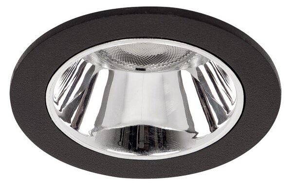 BRUMBERG Apollo Micro, neted, rotund, 4.000 K, negru, Negru, Camera de zi / sufragerie, Aluminiu, Modern, Plafon încastrat