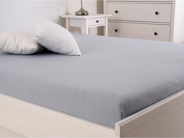 Cearceaf gri cu elastic 180x200 cm – B.E.S