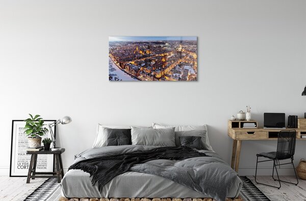 Tablouri pe sticlă râu panorama de iarnă Gdańsk