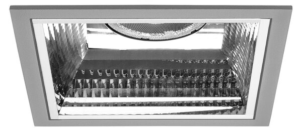BRUMBERG Apollo Midi, fațetat, unghiular, 4.000 K, argintiu, Metalic, Studiu / Birou, Aluminiu, Modern, Plafon încastrat