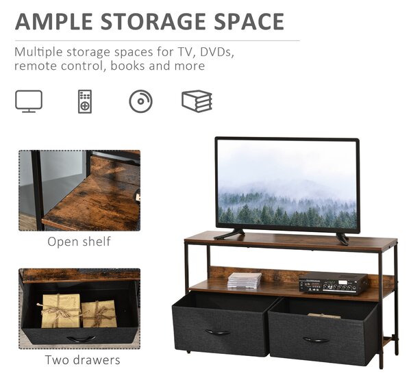 HOMCOM comoda TV stil industrial 98x29x56cm, maro si negru | Aosom Romania