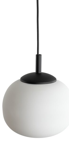 TK Lighting Lampă suspendată Vibe, sticlă albă opalină, Ø 20 cm, reglabil, Alb, Camera de zi / sufragerie, Sticlă, Modern