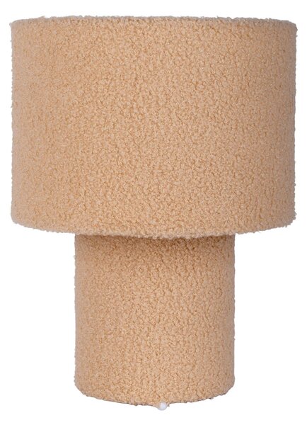 Näve Lampă de masă Fluffy, bej Înălțime 31 cm material textil E27 cilindric, Bej, Camera de zi / sufragerie, Țesătură / Textil
