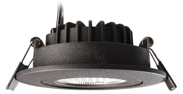 Deko-Light Plafonieră LED încastrată Dione, IP44, 4.000 K, negru, dimabil, reglabil, Negru, Baie, Aluminiu, Modern, Corpuri de iluminat încastrate rotunde