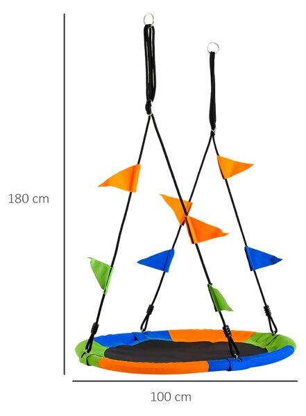 Leagan rotund Outsunny, pentru copii +3 ani, multicolor | Aosom Romania