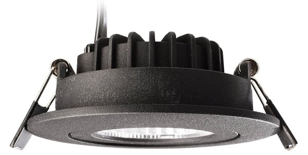 Deko-Light Plafonieră LED încastrată Dione, IP44, 2.700 K, negru, dimabil, reglabil, Negru, Baie, Aluminiu, Modern, Corpuri de iluminat încastrate rotunde