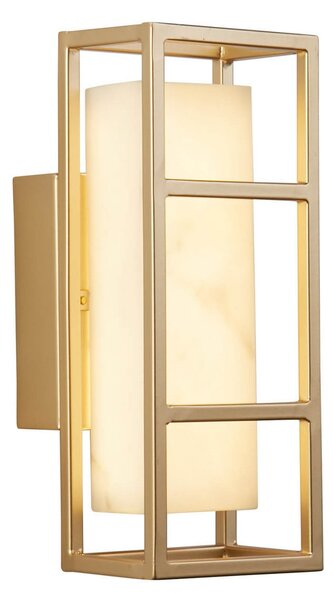 Searchlight Aplică de perete Mirage LED, înălțime 40 cm, auriu, oțel, IP44, reglabil, Auriu / Alamă, Baie, Metal