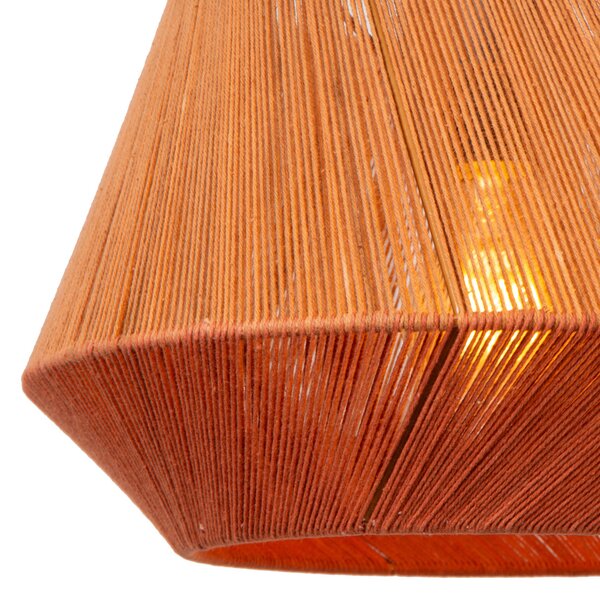 Lucide Lampă suspendată Jessica, teracotă, 1 bec, Ø 30cm, bumbac, reglabil, Portocaliu, Camera de zi / sufragerie, Țesătură / Textil