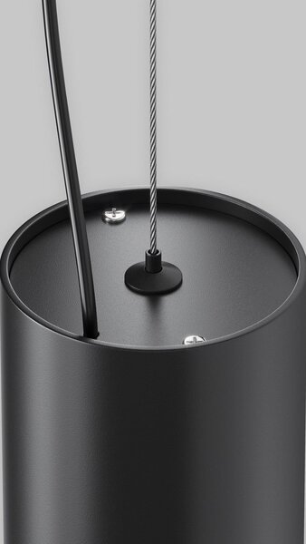 Maytoni lampă suspendată LED Efir, negru, Ø 9,5 cm, 25 W, 38°, Negru, Camera de zi / sufragerie, Aluminiu, Modern