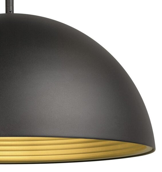 SLV Lampă suspendată Forchini M, 50 cm, negru/auriu, metal, reglabil, Negru, Camera de zi / sufragerie, Metal, Modern