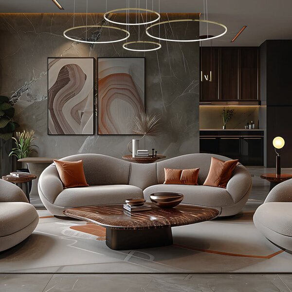 Milagro Lighting Lampă suspendată LED Saturno, 4 becuri, auriu, metal, 4.000 K, Auriu / Alamă, Camera de zi / sufragerie, Metal, Modern