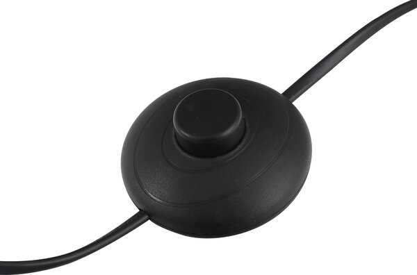 HOMCOM Lampa de Podea Arc Inalta, Design Modern cu Abajur din Tesatura si Baza Metalica, Comutator cu Pedala, Negru | Aosom Romania