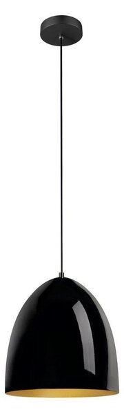 SLV Lampă suspendată Para Cone, Ø 30 cm, negru/auriu, reglabil, Negru, Camera de zi / sufragerie, Aluminiu, Modern