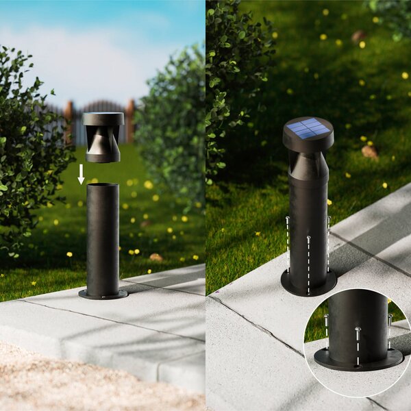 Philips Lampă cu soclu solar LED Avery, negru, IP44, Negru, Plastic