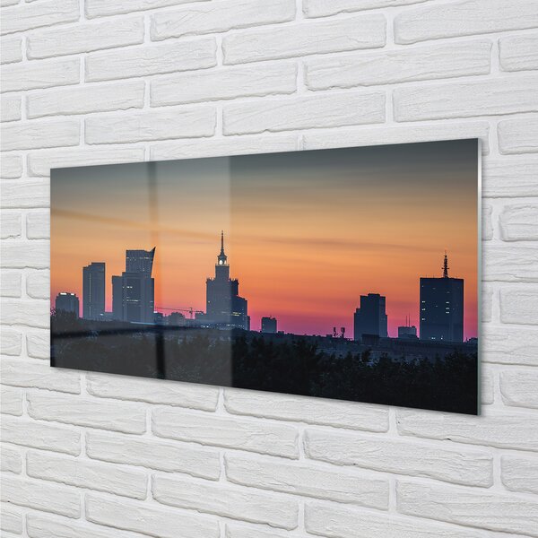 Panouri de sticlă Sunset Panorama de la Varșovia