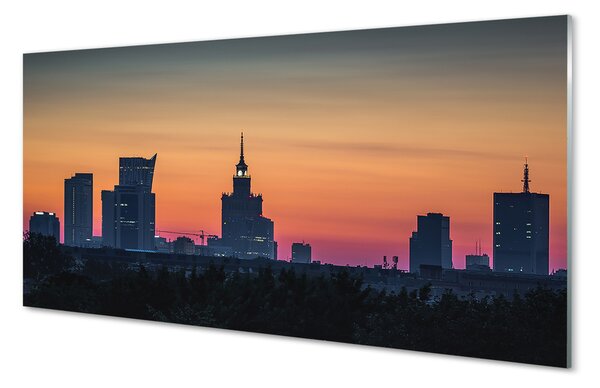 Panouri de sticlă Sunset Panorama de la Varșovia