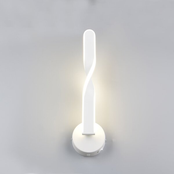 Reality Leuchten Aplică de perete LED Ginko, alb mat, metal, înălțime 45,5 cm, Alb, Camera de zi / sufragerie, Metal, Modern