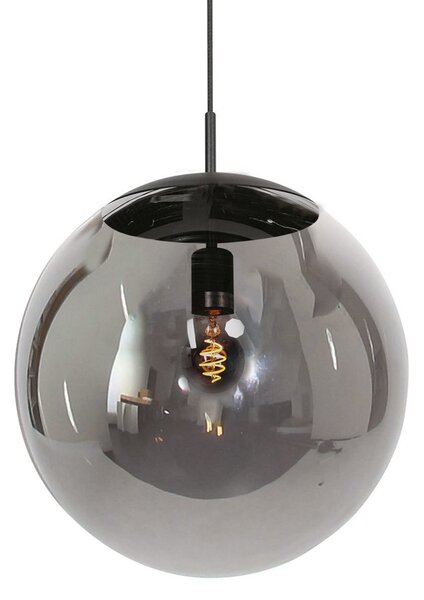 Steinhauer Lampă suspendată Bollique, negru, Ø 40 cm, sticlă, 1 bec, sferică, reglabil, Negru, Camera de zi / sufragerie, Sticlă, glob