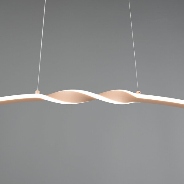 Reality Leuchten Lampă suspendată LED Ginko, nisip, metal, lungime 79 cm, Bej, Camera de zi / sufragerie, Metal, Modern