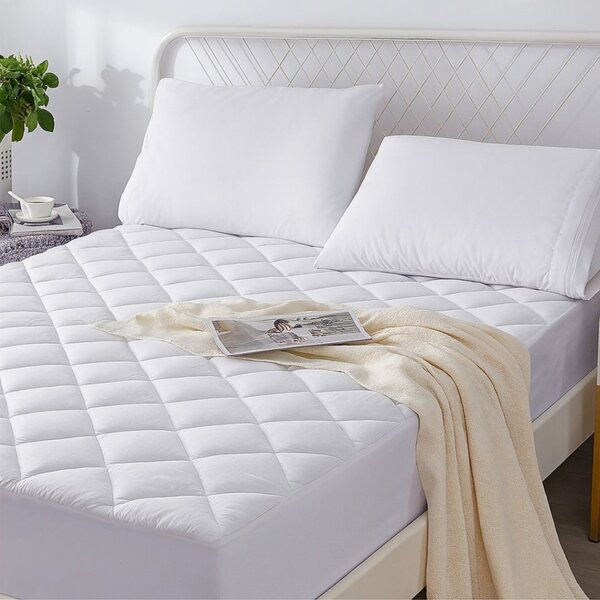 Protectie saltea matlasata cu elastic 90×200 cm – alb