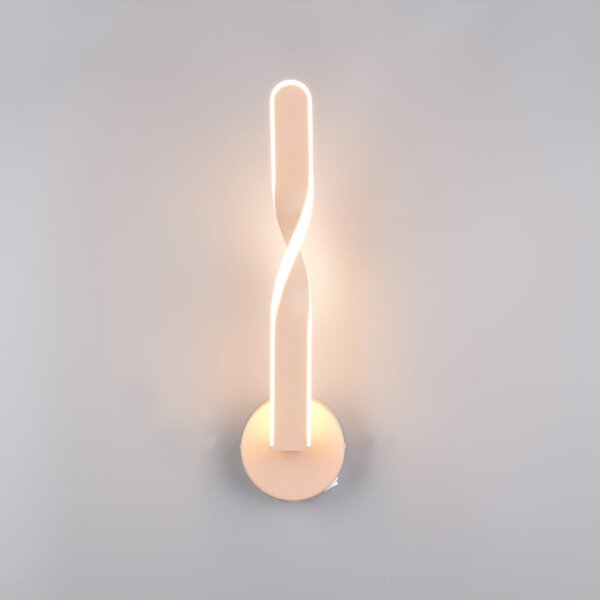 Reality Leuchten Aplică de perete LED Ginko, nisip, metal, înălțime 45,5 cm, Bej, Camera de zi / sufragerie, Metal, Modern