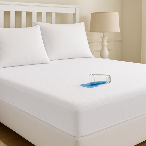 Protectie saltea frotir impermeabila 90×200 cm – alb