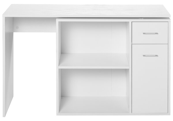 HOMCOM Birou Unghiular Versatil cu Raft, Design Modern, Alb, 117x82x74 cm | Aosom Romania