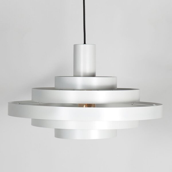 Steinhauer Lampă suspendată Halo Cirque, alb, metal, Ø 50 cm, E27, reglabil, Alb, Camera de zi / sufragerie, Metal, Modern