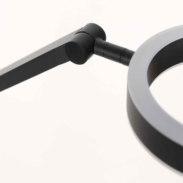 Steinhauer Lampa de masă LED Ringlux, negru, metal, reglabilă, reglabil, Negru, Camera de zi / sufragerie, Metal, Modern