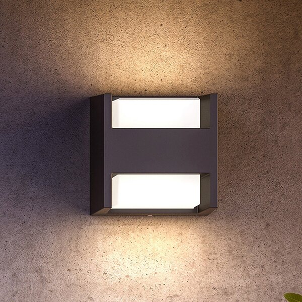 Philips LED lampă de perete pentru exterior Arbour, 2 becuri, pachet 2,, Gri, Aluminiu, Modern