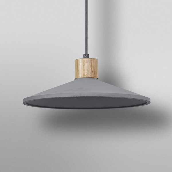 OSRAM Lampa suspendată CONCRETE WOOD, gri, Ø 32 cm, beton, E27, reglabil, Gri, Camera de zi / sufragerie, Beton, Viața tânără