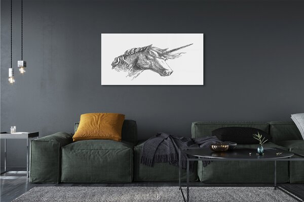 Tablouri pe sticlă desen unicorn