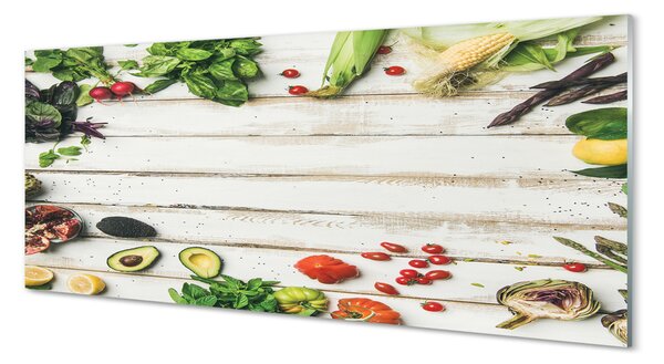 Tablouri pe sticlă Spanac Avocado Corn