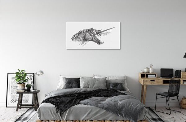 Tablouri pe sticlă desen unicorn