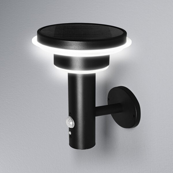 OSRAM Aplică LED ENDURA STYLE SOLAR DOUBLE CIRCLE negru, reglabil, Negru, Oțel inoxidabil, Modern